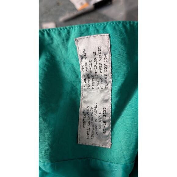 Amanda Smith Petites VTG Womens Long Trench Coat Rain Jacket Sz 6P Turquoise 80s - Picture 4 of 7